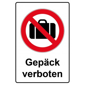 Schild Verbotszeichen Piktogramm & Text deutsch · Gepäck verboten | selbstklebend (Verbotsschild)