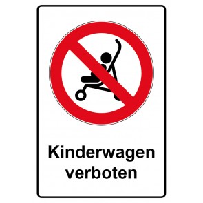 Aufkleber Verbotszeichen Piktogramm & Text deutsch · Kinderwagen verboten (Verbotsaufkleber)