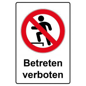 Schild Verbotszeichen Piktogramm & Text deutsch · Betreten verboten (Verbotsschild)