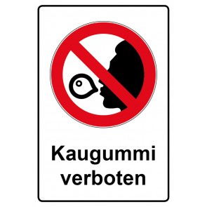 Aufkleber Verbotszeichen Piktogramm & Text deutsch · Kaugummi verboten (Verbotsaufkleber)