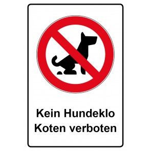 Schild Verbotszeichen Piktogramm & Text deutsch · Kein Hundeklo Koten verboten | selbstklebend (Verbotsschild)