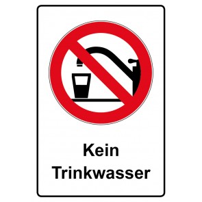 Schild Verbotszeichen Piktogramm & Text deutsch · Kein Trinkwasser | selbstklebend (Verbotsschild)