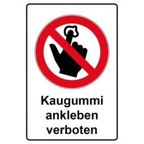Schild Verbotszeichen Piktogramm & Text deutsch · Kaugummi ankleben verboten (Verbotsschild)