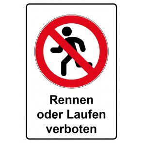 Schild Verbotszeichen Piktogramm & Text deutsch · Rennen Laufen verboten | selbstklebend (Verbotsschild)