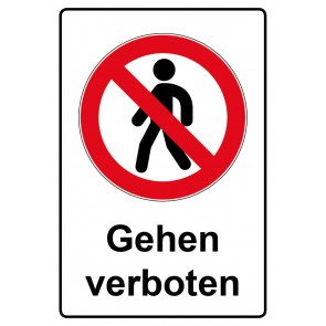 Schild Verbotszeichen Piktogramm & Text deutsch · Gehen verboten (Verbotsschild)