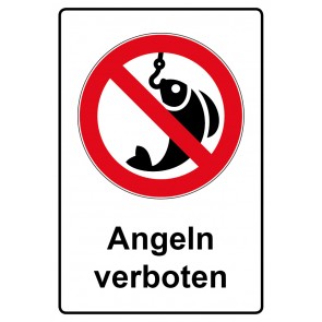 Aufkleber Verbotszeichen Piktogramm & Text deutsch · Angeln verboten (Verbotsaufkleber)