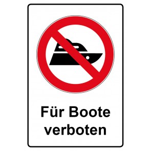 Schild Verbotszeichen Piktogramm & Text deutsch · Boot fahren verboten (Verbotsschild)