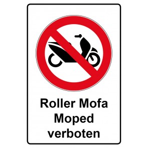 Magnetschild Verbotszeichen Piktogramm & Text deutsch · Roller Mofa Moped verboten (Verbotsschild magnetisch · Magnetfolie)