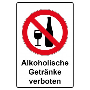 Aufkleber Verbotszeichen Piktogramm & Text deutsch · Alkoholische Getränke verboten | stark haftend