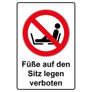 Schild Verbotszeichen Piktogramm & Text deutsch · Füße auf den Sitz legen verboten | selbstklebend (Verbotsschild)