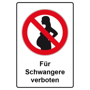 Schild Verbotszeichen Piktogramm & Text deutsch · Für Schwangere verboten | selbstklebend (Verbotsschild)