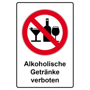 Aufkleber Verbotszeichen Piktogramm & Text deutsch · Alkoholische Getränke verboten (Verbotsaufkleber)