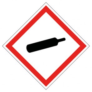 GHS Zeichen Gasflasche, unter Druck stehende Gase · Magnetschild - Magnetfolie
