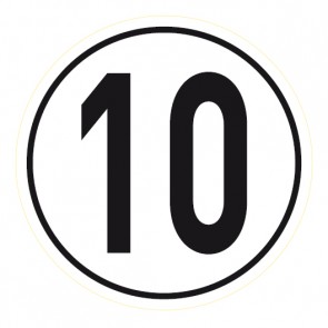Schild Geschwindigkeitszeichen 10 km/h | selbstklebend