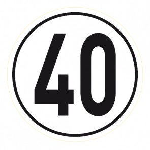 Schild Geschwindigkeitszeichen 40 km/h | selbstklebend