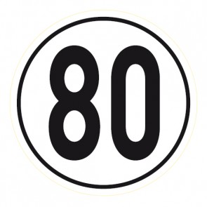 Schild Geschwindigkeitszeichen 80 km/h | selbstklebend