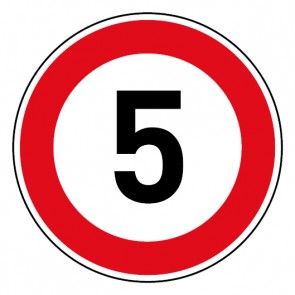 Geschwindigkeitsszeichen Tempo Limit 5 km/h Schild