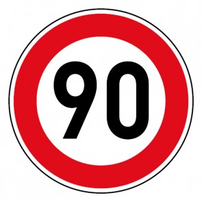 Schild Geschwindigkeitszeichen Tempo Limit 90 km/h Schild | selbstklebend