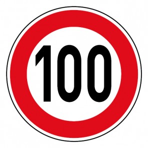 Schild Geschwindigkeitszeichen Tempo Limit 100 km/h Schild | selbstklebend