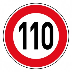 Schild Geschwindigkeitszeichen Tempo Limit 110 km/h Schild | selbstklebend