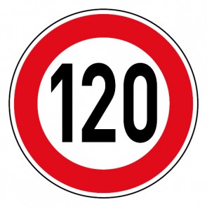 Geschwindigkeitsszeichen Tempo Limit 120 km/h Schild · Magnetschild - Magnetfolie