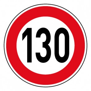 Schild Geschwindigkeitszeichen Tempo Limit 130 km/h Schild | selbstklebend