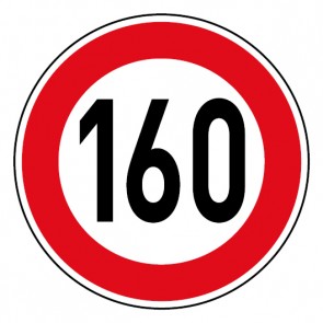 Schild Geschwindigkeitszeichen Tempo Limit 160 km/h Schild | selbstklebend