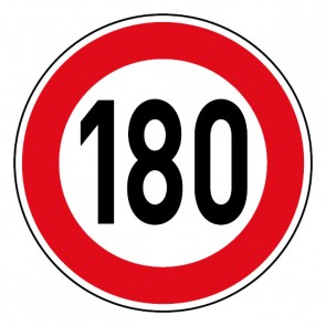Schild Geschwindigkeitszeichen Tempo Limit 180 km/h Schild | selbstklebend