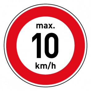 Geschwindigkeitszeichen Tempolimit max. 10 km/h · Magnetschild - Magnetfolie