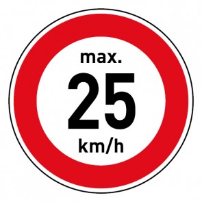 Geschwindigkeitszeichen Tempolimit max. 25 km/h · Magnetschild - Magnetfolie