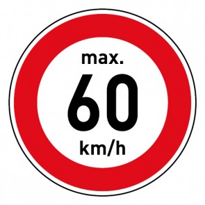 Geschwindigkeitszeichen Tempolimit max. 60 km/h · Magnetschild - Magnetfolie