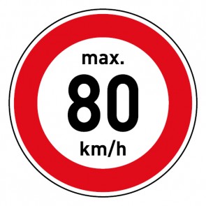 Geschwindigkeitszeichen Tempolimit max. 80 km/h · Magnetschild - Magnetfolie