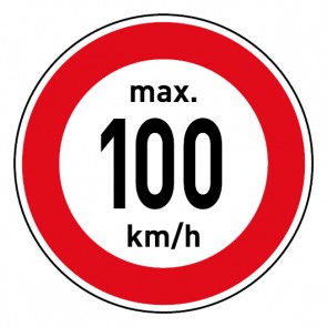 Geschwindigkeitszeichen Tempolimit max. 100 km/h · Magnetschild - Magnetfolie