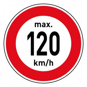 Geschwindigkeitszeichen Tempolimit max. 120 km/h · Magnetschild - Magnetfolie