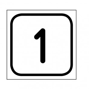 Aufkleber Zahlen-Set "1-1" viereckig 