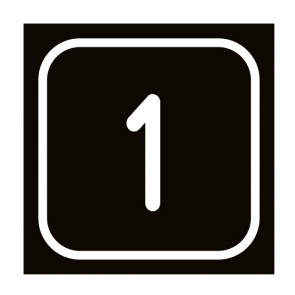 Aufkleber Zahlen-Set "1-1" | viereckig · weiß / schwarz