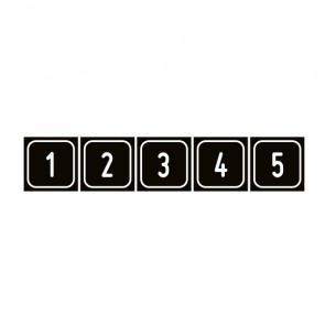 Aufkleber Zahlen-Set "1-5" | viereckig · schwarz | stark haftend