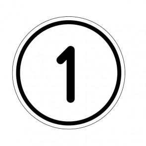 Schilder Zahlen-Set "1-1" · rund