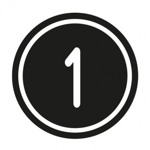 MAGNETSCHILD Zahlen-Set "1-1" | rund · weiß / schwarz