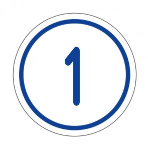 Schilder Zahlen-Set "1-1" · rund · blau / weiß