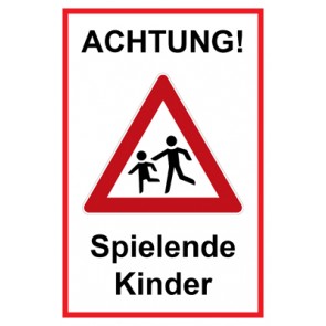 Schild Achtung Spielende Kinder | Mod. 125 · selbstklebend