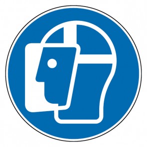 Schild Gebotszeichen Gesichtsschutz benutzen (Gebotsschild)