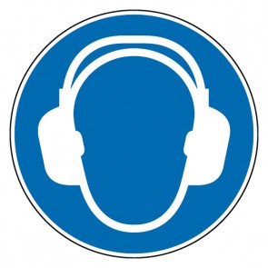 Aufkleber Gebotszeichen Gehörschutz benutzen | stark haftend
