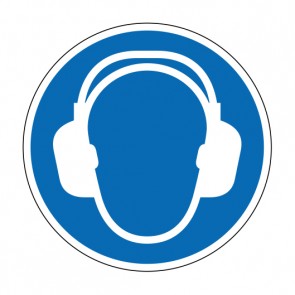 Aufkleber Gebotszeichen Gehörschutz benutzen | stark haftend
