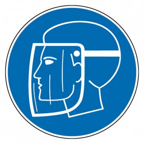 Schild Gebotszeichen Gesichtsschutz benutzen (Gebotsschild)