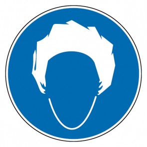 Schild Gebotszeichen Kopfhaube benutzen (Gebotsschild)
