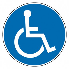 Aufkleber Gebotszeichen Rollstuhlfahrer
