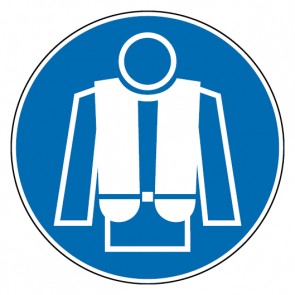 Schild Gebotszeichen Rettungsweste benutzen (Gebotsschild)