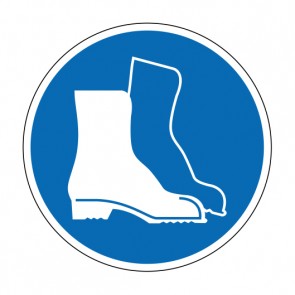 Schild Gebotszeichen Fußschutz benutzen · selbstklebend