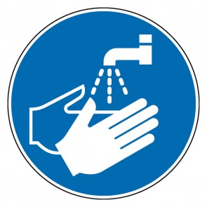 Gebotszeichen Hände waschen · Magnetschild - Magnetfolie